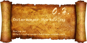 Ostermayer Harkány névjegykártya